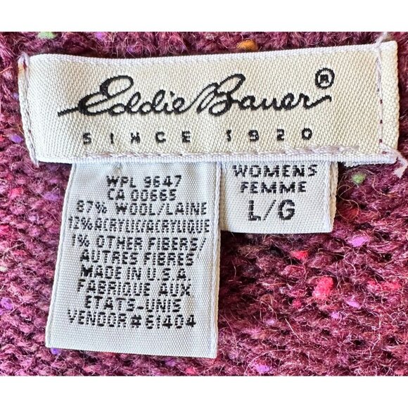 Vintage Eddie Bauer Ladies Fair Isle Sweater Large Wool Blend  V Neck Ski EUC - Picture 12 of 12